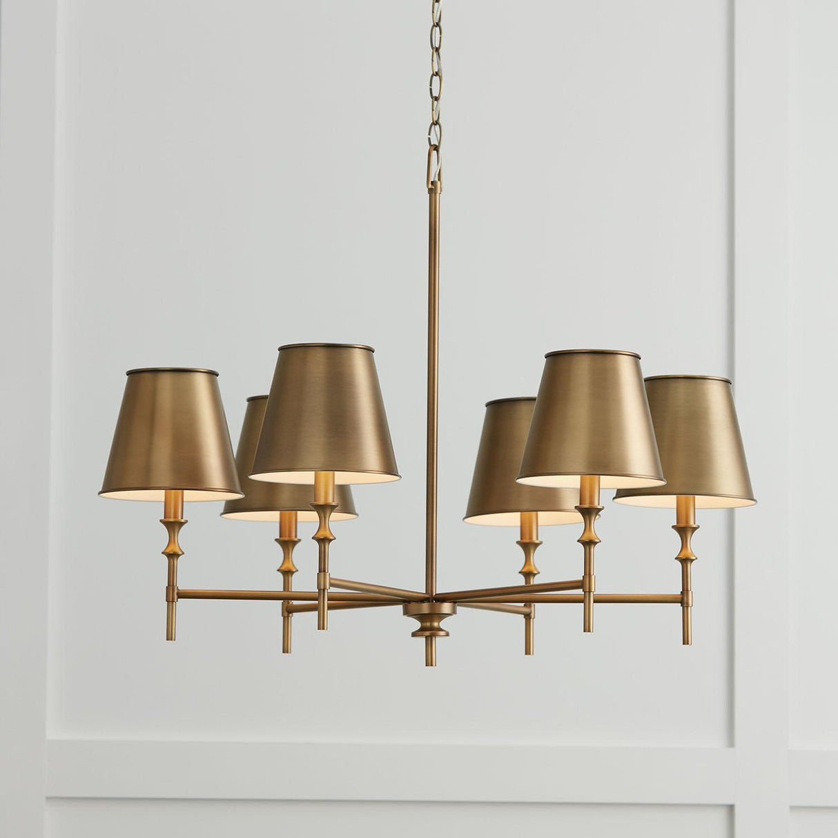 Capital Lighting 449761AD-707 Whitney 6 Light Chandelier Aged Brass