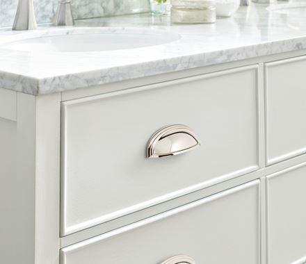 Amerock Cabinet Cup Pull Polished Nickel 3 inch. (76 mm) & 4 inch. (102 mm) Center to Center Ashby 1 Pack Drawer Pull Drawer Handle Cabinet Hardware