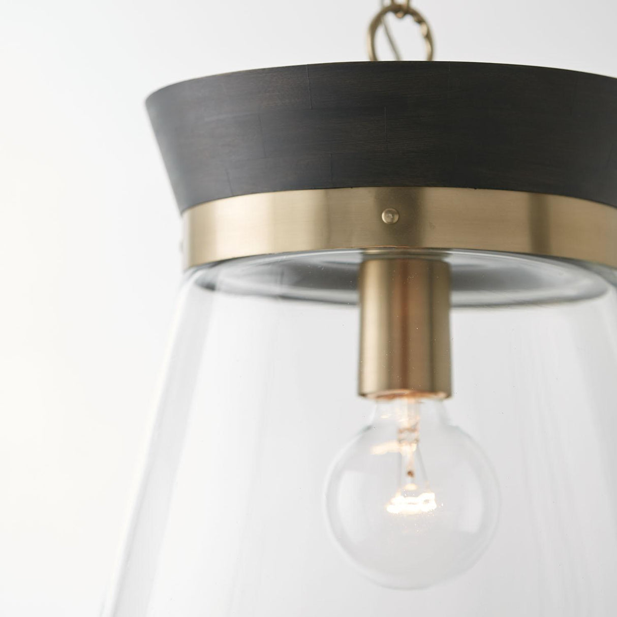 Capital Lighting 347311KR Finn 1 Light Pendant Black Stain and Matte Brass