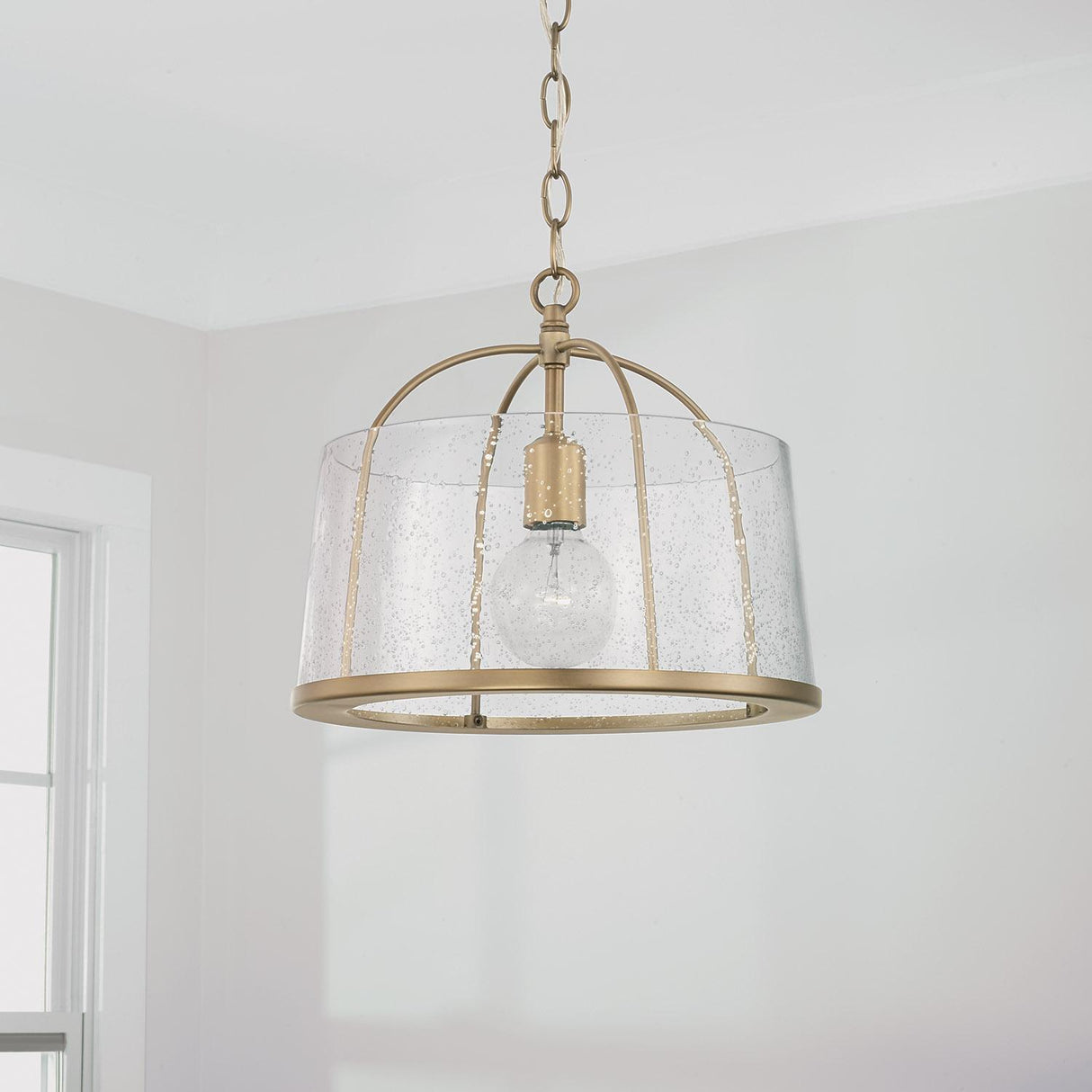 Capital Lighting 247011AD Madison 1 Light Semi-Flush Aged Brass
