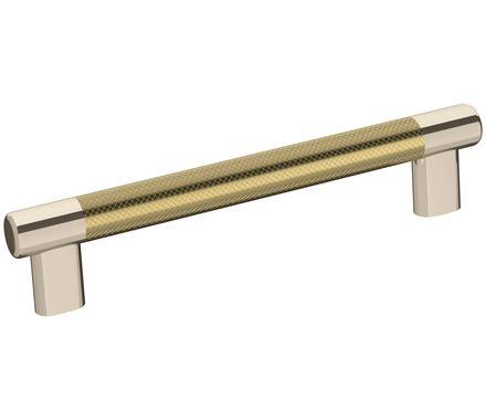 Amerock Cabinet Pull Polished Nickel/Golden Champagne 6-5/16 inch (160 mm) Center-to-Center Esquire 1 Pack Drawer Pull Drawer Handle Cabinet Hardware