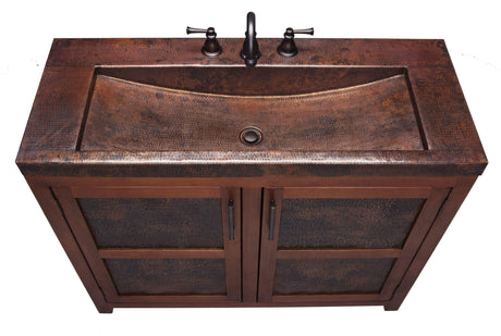 Thompson Traders Grande Rustic Vanity Lerma Grande VTL Sink: Aged Copper
(Hammered)
Vanity: Wood  with Integrated Aged Copper Countertop and Sink