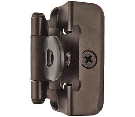Amerock Double Demountable Cabinet Hinge 1/2 inch (13 mm) Overlay Hinge Oil Rubbed Bronze 2 Pack Self-Closing Hinge Cabinet Door Hinge