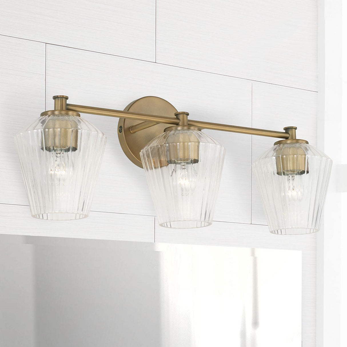Capital Lighting 141431AD-507 Beau 3 Light Vanity Aged Brass