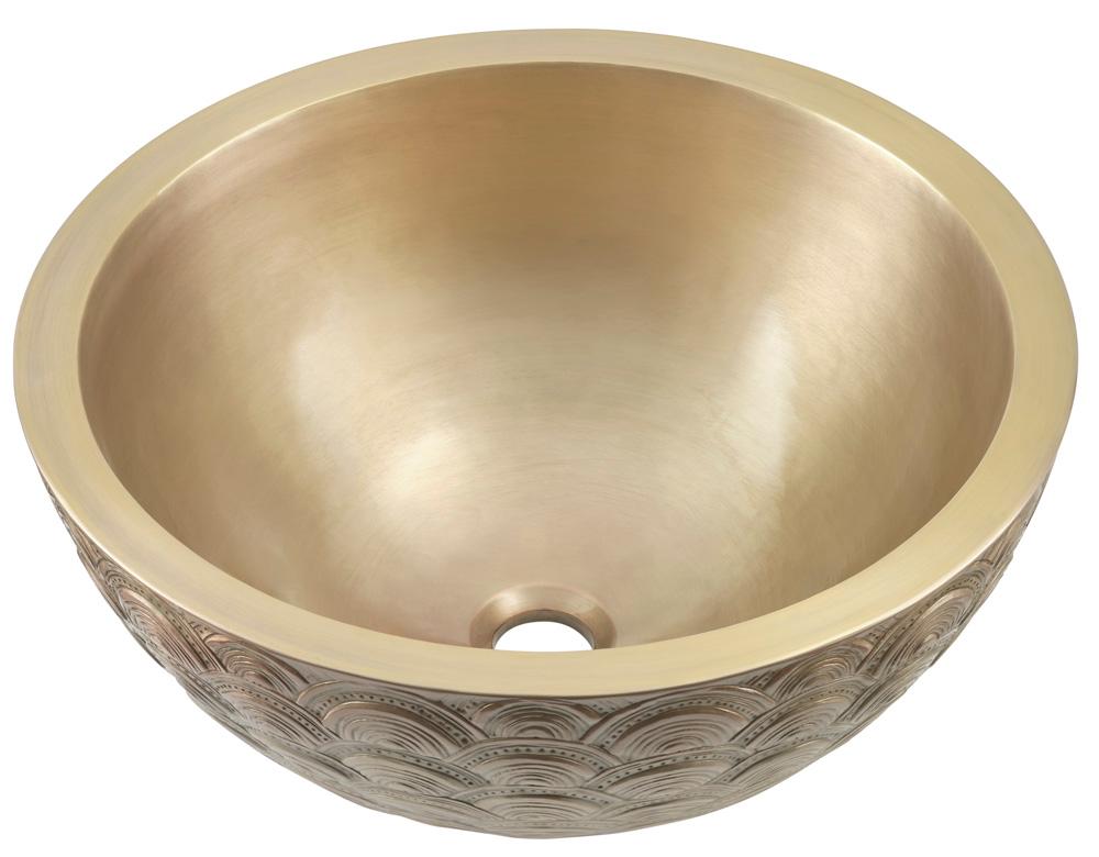 Thompson Traders Guadalupe Art Deco Guadalupe Art Deco BRV-177ASG Antique Satin Gold
(Smooth Interior /Art Deco exterior)