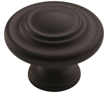 Amerock Cabinet Knob Matte Black 1-3/4 inch (44 mm) Diameter Inspirations 1 Pack Drawer Knob Cabinet Hardware