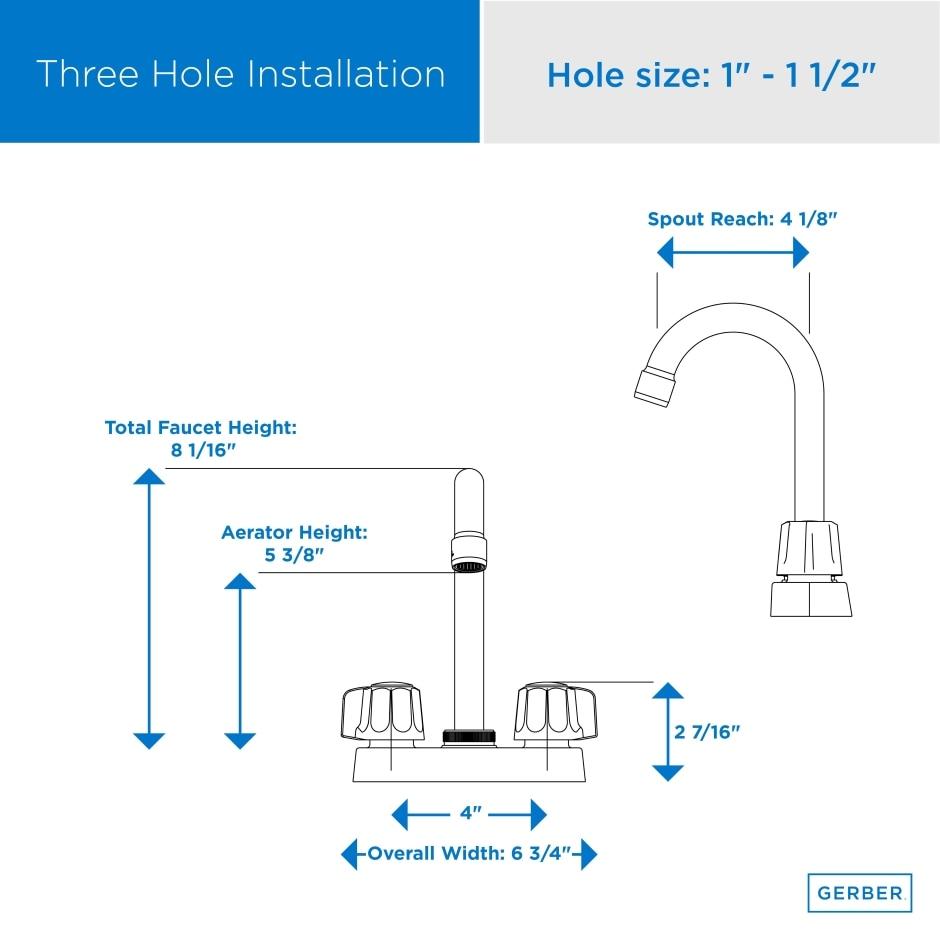 Gerber G0749251 Chrome Classics Two Handle Bar Faucet 1.75GPM