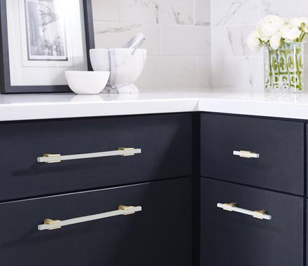 Amerock Cabinet Pull Brushed Gold/White 7-9/16 inch (192 mm) Center to Center Urbanite 1 Pack Drawer Pull Drawer Handle Cabinet Hardware