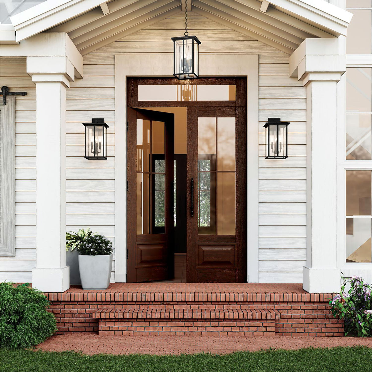Capital Lighting 943843BK Barrett 4 Light Outdoor Wall Lantern Black