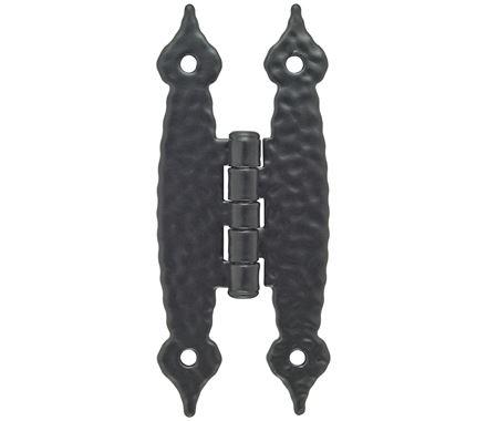 Amerock Cabinet Hinge 3-1/2 inch (89 mm) Length Hinge Colonial Black 2 Pack Non Self-Closing Hinge H-Type Hinge Cabinet Door Hinge