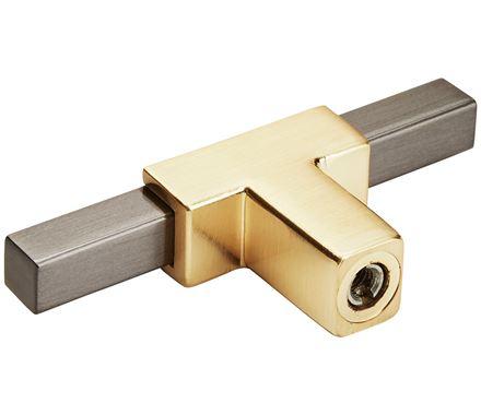 Amerock BP67BGLBCR Kitchen Cabinet Door or Drawer Knob Brushed Gold/Black Chrome 2-3/4 inch (70 mm) Length Urbanite 1 Pack Furniture Hardware Bathroom Cabinet Hardware