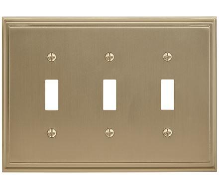 Amerock Wall Plate Golden Champagne 3 Toggle Switch Plate Cover Mulholland 1 Pack Light Switch Cover