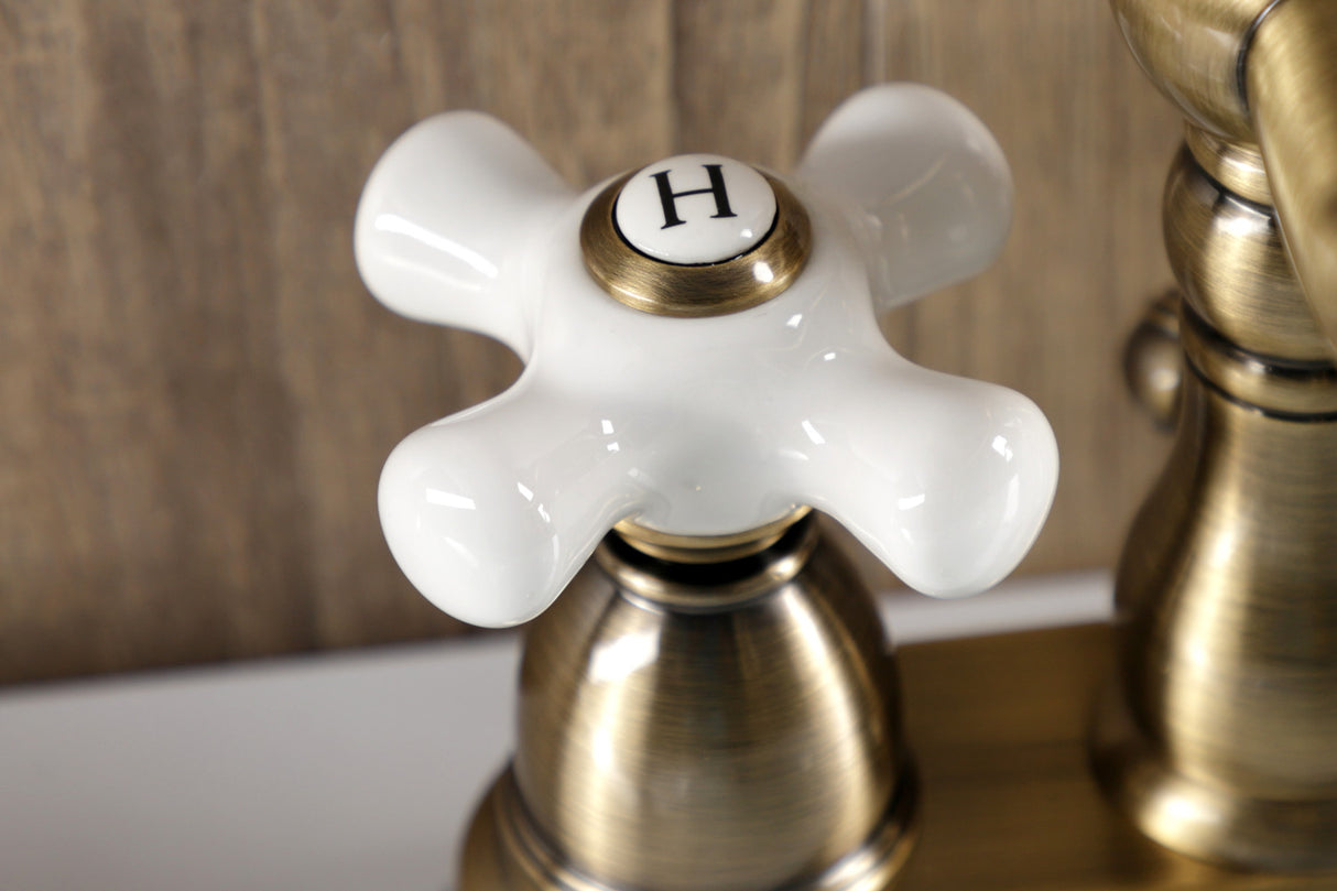 Kingston Brass KB1603PX Heritage 4 in. Centerset Bathroom Faucet, Antique Brass