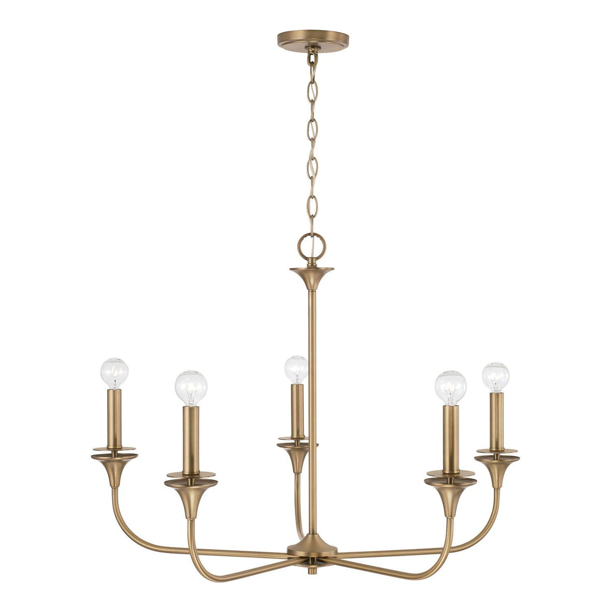Capital Lighting 448951AD Presley 5 Light Chandelier Aged Brass