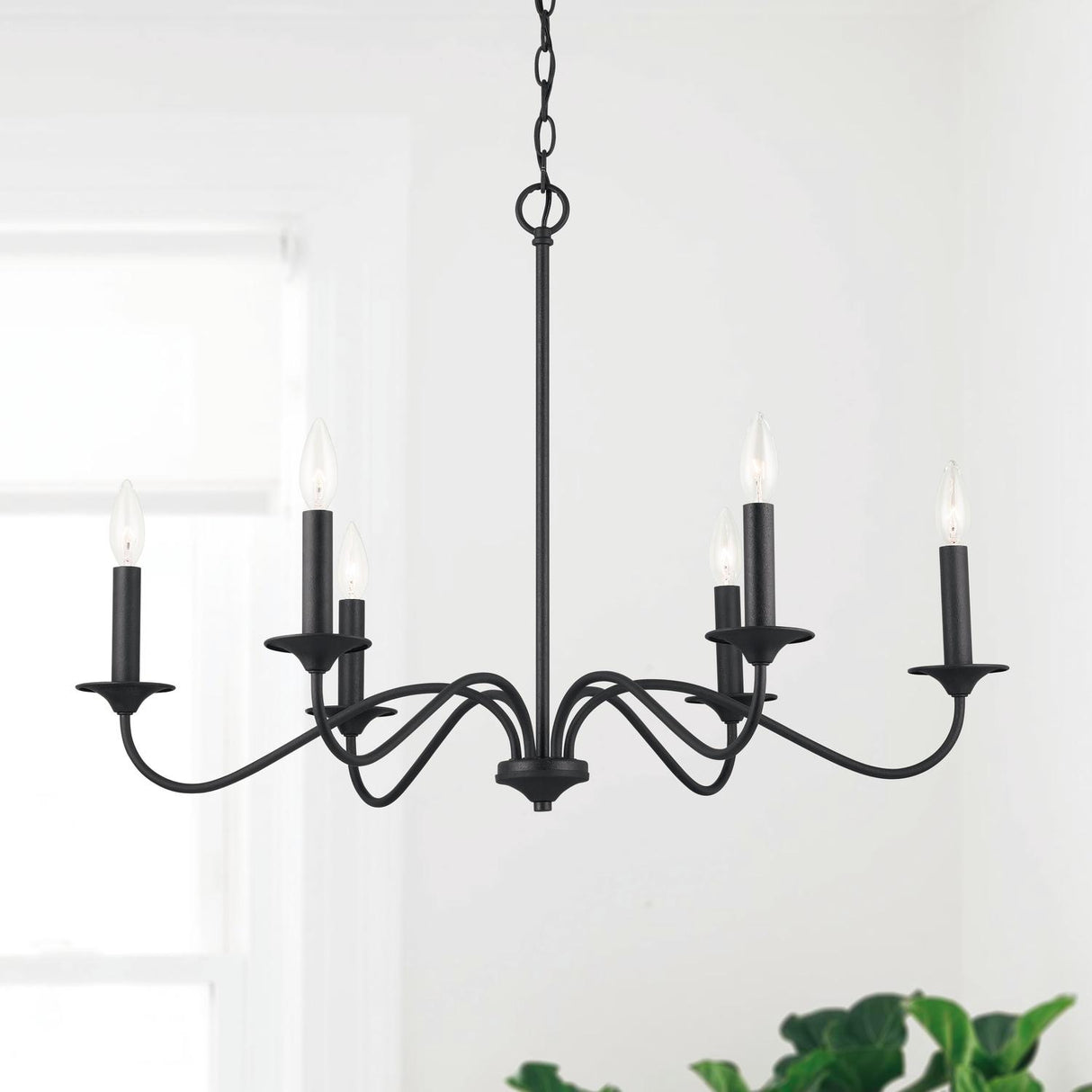 Capital Lighting 437262BI Vincent 6 Light Chandelier Black Iron
