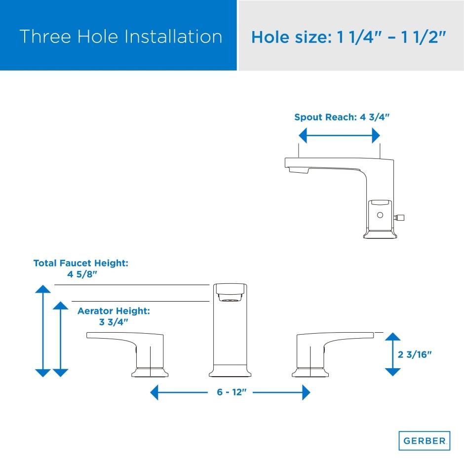 Gerber D304170 Tribune Two Handle Widespread Bathroom Faucet - Chrome