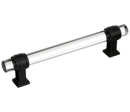 Amerock Cabinet Pull Clear/Black Bronze 5-1/16 inch (128 mm) Center to Center Glacio 1 Pack Drawer Pull Drawer Handle Cabinet Hardware