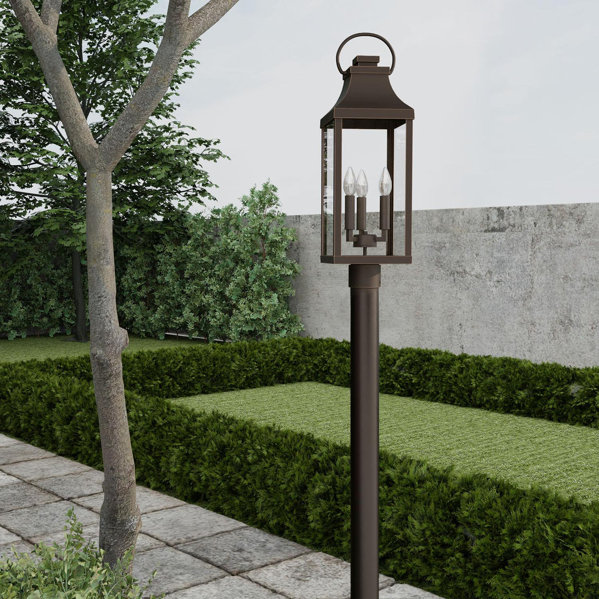 Capital Lighting 946432OZ Bradford 3 Light Outdoor Post Lantern Oiled Bronze