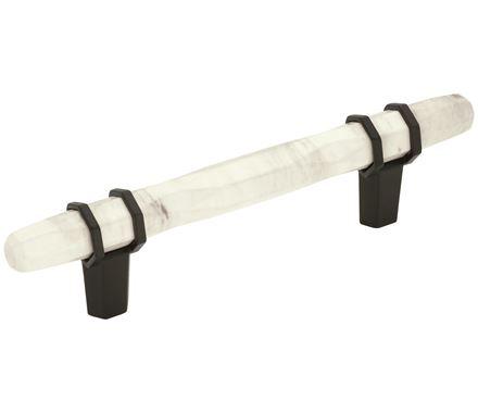 Amerock Cabinet Pull Marble White/Black Bronze 3-3/4 inch (96 mm) Center to Center Carrione 1 Pack Drawer Pull Drawer Handle Cabinet Hardware