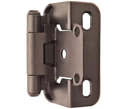 Amerock Cabinet Hinge 1/2 inch (13 mm) Overlay Hinge Oil Rubbed Bronze 2 Pack Self-Closing Hinge Partial Wrap Hinge Cabinet Door Hinge