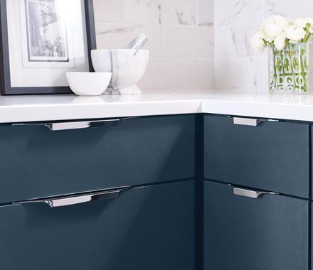 Amerock Cabinet Edge Pull Polished Nickel 8-9/16 inch (217 mm) Center to Center Extent 1 Pack Drawer Pull Drawer Handle Cabinet Hardware