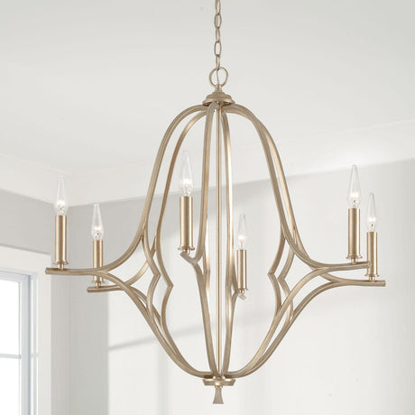 Capital Lighting 450061BS Claire 6 Light Chandelier Brushed Champagne