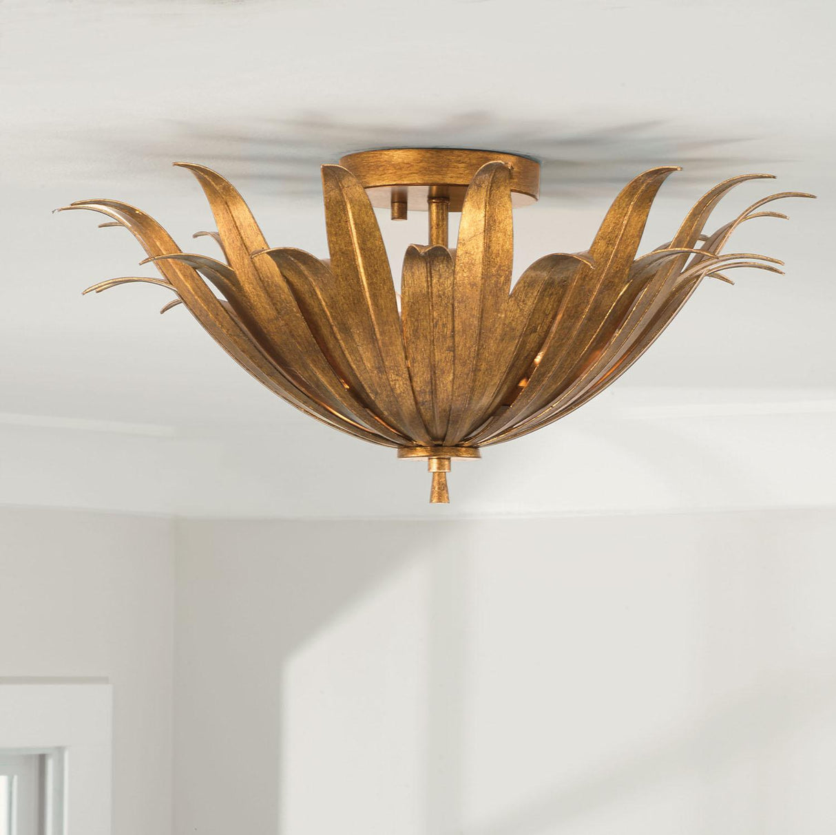 Capital Lighting 249531AG Eden 3 Light Dual Mount Semi-Flush/Pendant Antique Gold