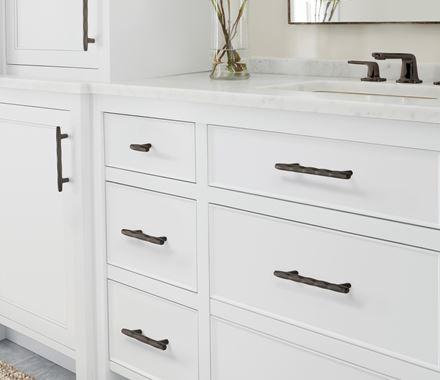 Amerock Cabinet Pull Black Bronze 5-1/16 inch (128 mm) Center to Center St. Vincent 1 Pack Drawer Pull Drawer Handle Cabinet Hardware
