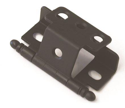 Amerock Cabinet Hinge 3/4 in. (19 mm) Door Thickness Full Inset Full Wrap Ball Tip Matte Black Kitchen Cabinet Door Hinge Single Hinge Functional Hardware