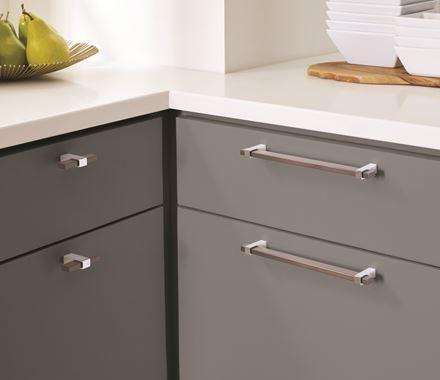 Amerock Cabinet Knob Black Brushed Nickel/Polished Chrome 2-3/8 inch (60 mm) Length Mulino 1 Pack Drawer Knob Cabinet Hardware