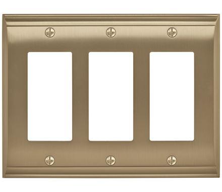 Amerock Wall Plate Golden Champagne 3 Rocker Switch Plate Cover Candler 1 Pack Decora Wall Plate Light Switch Cover