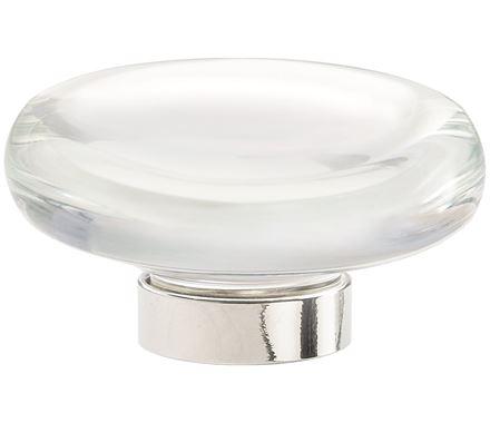 Amerock Cabinet Knob Clear/Polished Nickel 1-3/4 inch (44 mm) Diameter Glacio 1 Pack Drawer Knob Cabinet Hardware