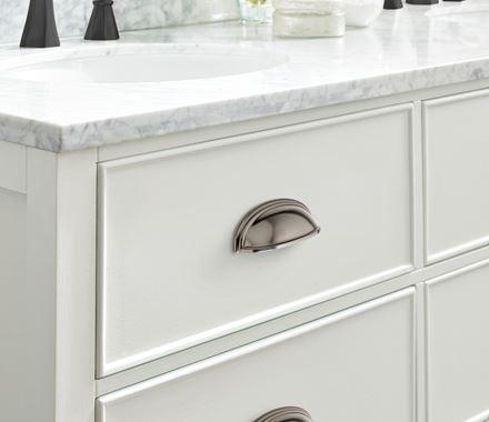 Amerock Cabinet Cup Pull Gunmetal 3 inch. (76 mm) & 4 inch. (102 mm) Center to Center Ashby 1 Pack Drawer Pull Drawer Handle Cabinet Hardware