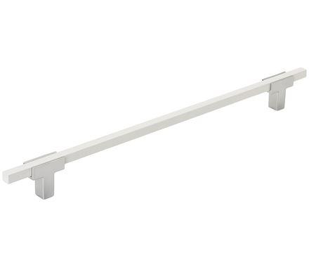 Amerock Cabinet Pull Polished Chrome/White 10-1/16 inch (256 mm) Center to Center Urbanite 1 Pack Drawer Pull Drawer Handle Cabinet Hardware