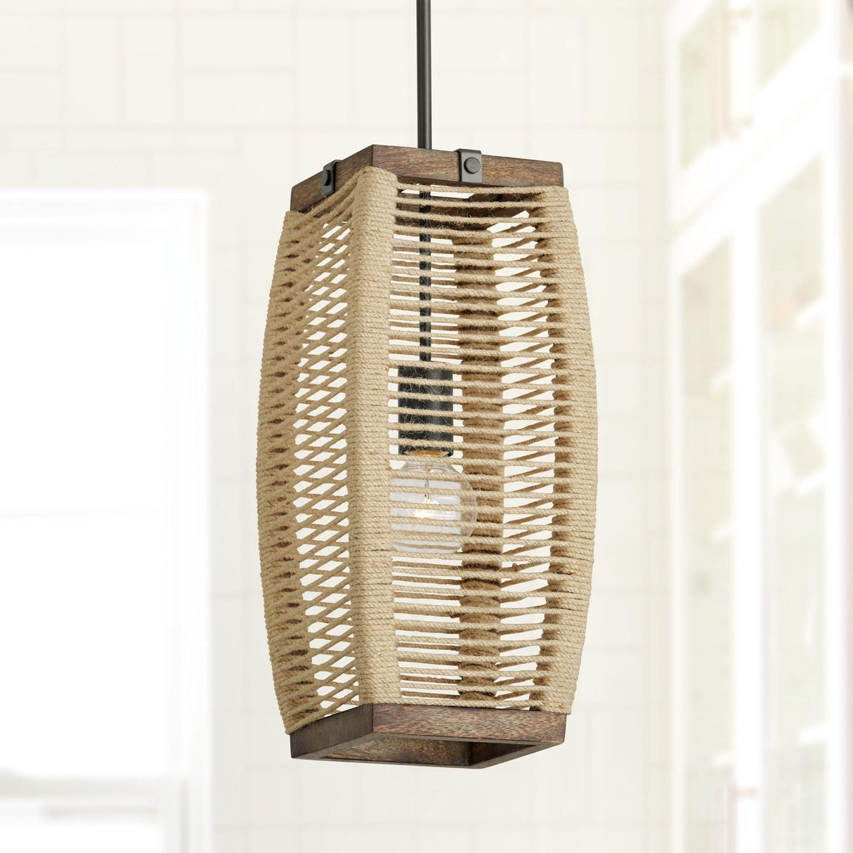 Capital Lighting 340311YG Jacob 1 Light Pendant Grey Wash and Grey Iron