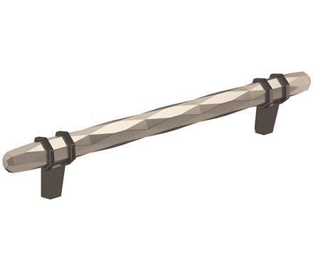Amerock Cabinet Pull Satin Nickel/Black Chrome 6-5/16 inch (160 mm) Center-to-Center London 1 Pack Drawer Pull Drawer Handle Cabinet Hardware