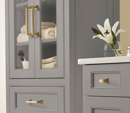 Amerock Cabinet Pull Golden Champagne 3 inch (76 mm) Center to Center Mulholland 1 Pack Drawer Pull Drawer Handle Cabinet Hardware