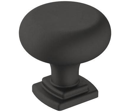 Amerock Cabinet Knob Matte Black 1-1/4 inch (32 mm) Diameter Surpass 1 Pack Drawer Knob Cabinet Hardware