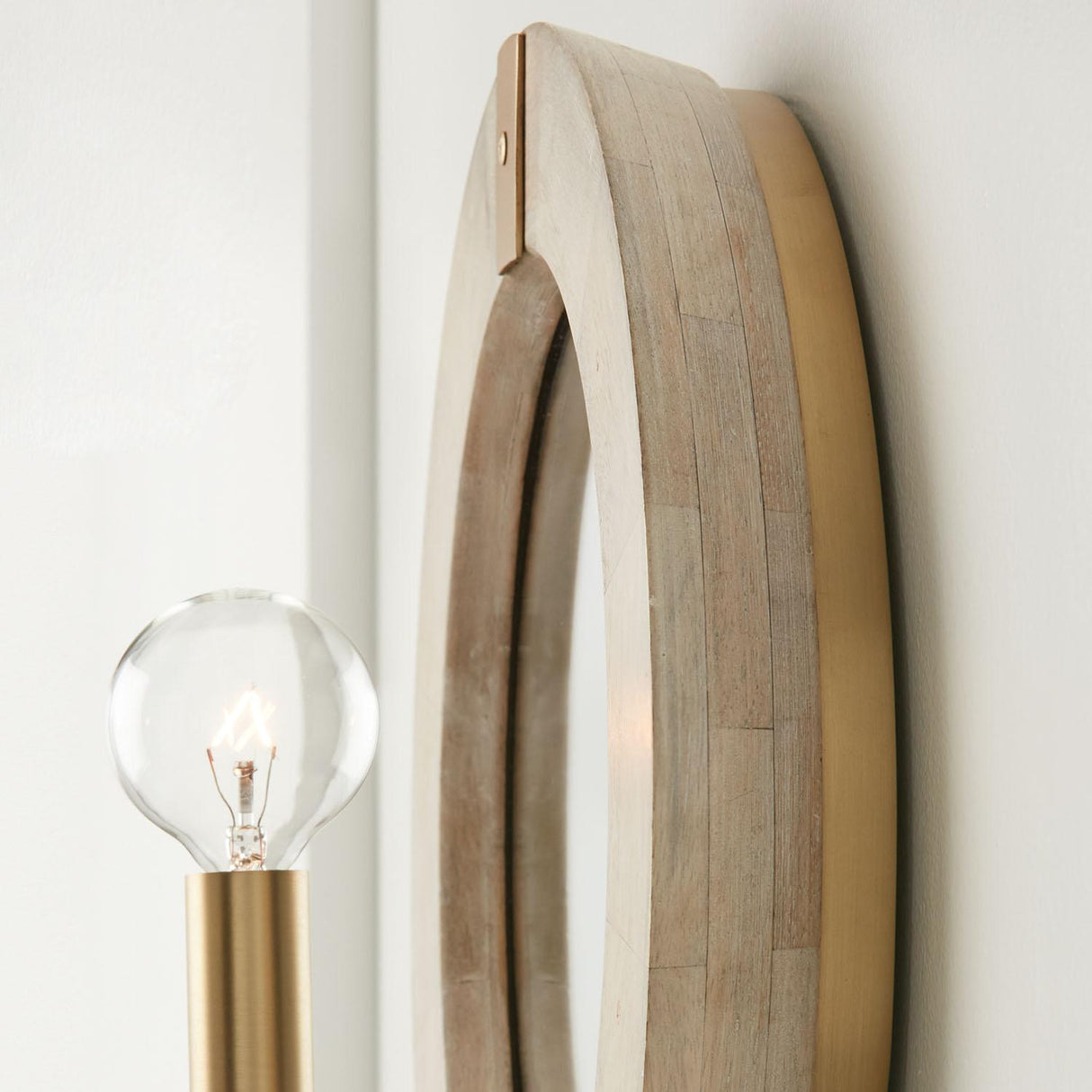 Capital Lighting 647311WS Finn 1 Light Sconce White Wash and Matte Brass
