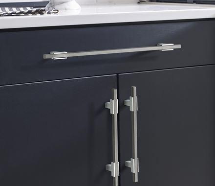 Amerock Cabinet Pull Polished Chrome/Black Chrome 10-1/16 inch (256 mm) Center to Center Urbanite 1 Pack Drawer Pull Drawer Handle Cabinet Hardware