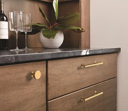 Amerock Cabinet Knob Champagne Bronze 1-1/4 inch (32 mm) Diameter Radius 1 Pack Drawer Knob Cabinet Hardware