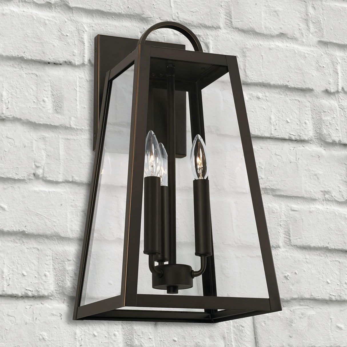 Capital Lighting 943732OZ Leighton 3 Light Outdoor Wall Lantern Oiled Bronze