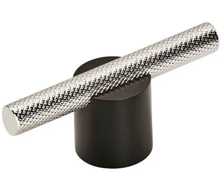 Amerock Cabinet Pull Matte Black/Polished Nickel 5/8 inch (16 mm) Center to Center Transcendent 1 Pack Drawer Pull Drawer Handle Cabinet Hardware