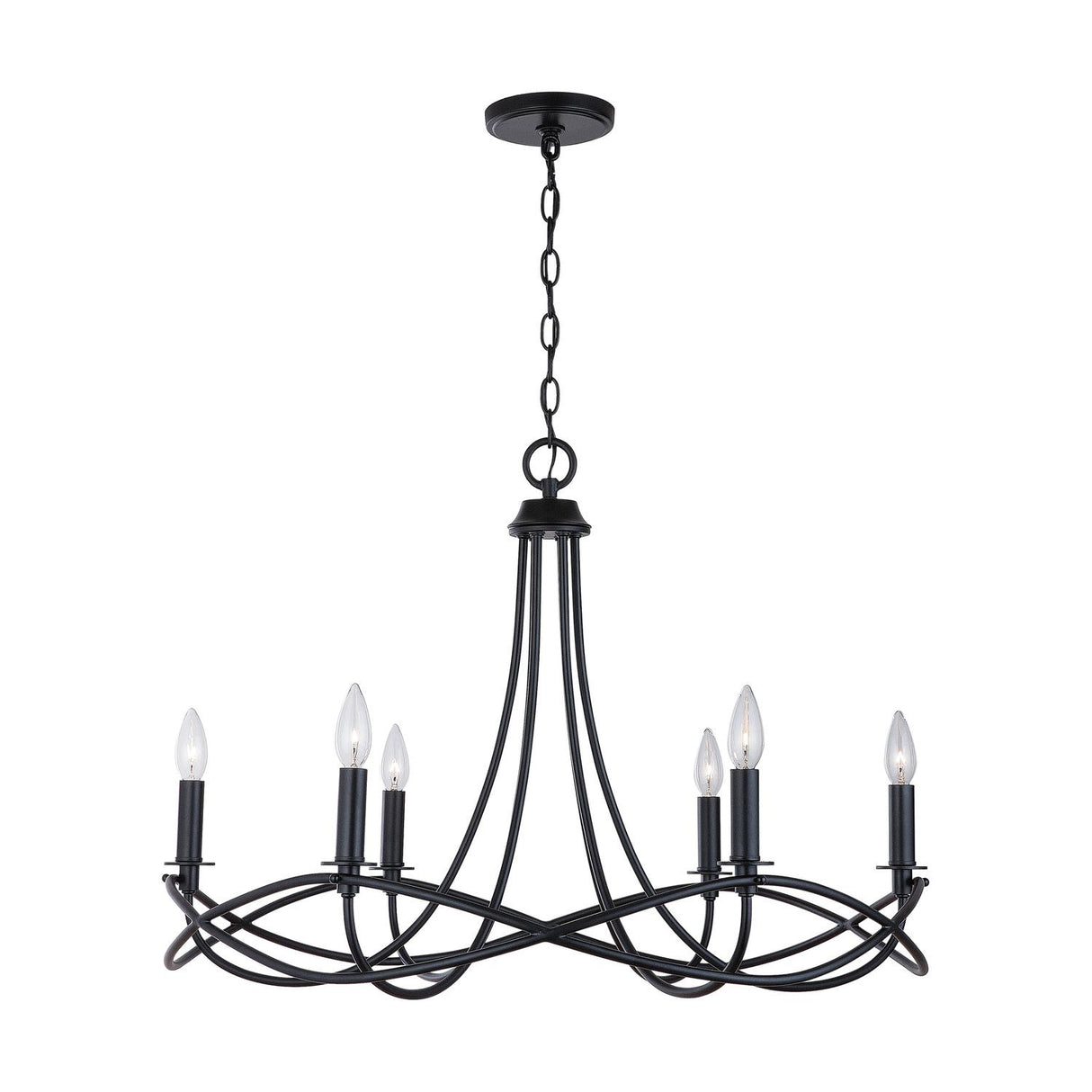 Capital Lighting 431661MB Sonnet 6 Light Chandelier Matte Black