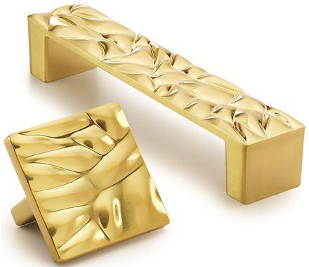 Amerock Cabinet Pull Brushed Gold 3-3/4 inch (96 mm) Center to Center Calathea 1 Pack Drawer Pull Drawer Handle Cabinet Hardware