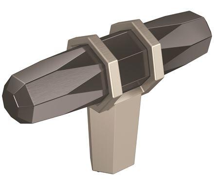 Amerock Cabinet Knob Black Chrome/Satin Nickel 2-1/2 inch (64 mm) Length London 1 Pack Drawer Knob Cabinet Hardware