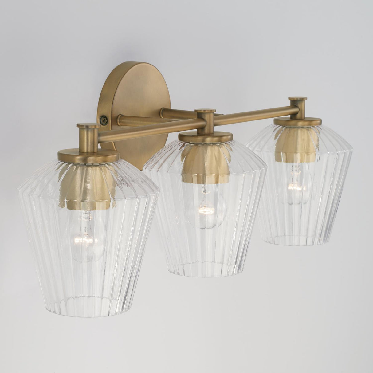 Capital Lighting 141431AD-507 Beau 3 Light Vanity Aged Brass