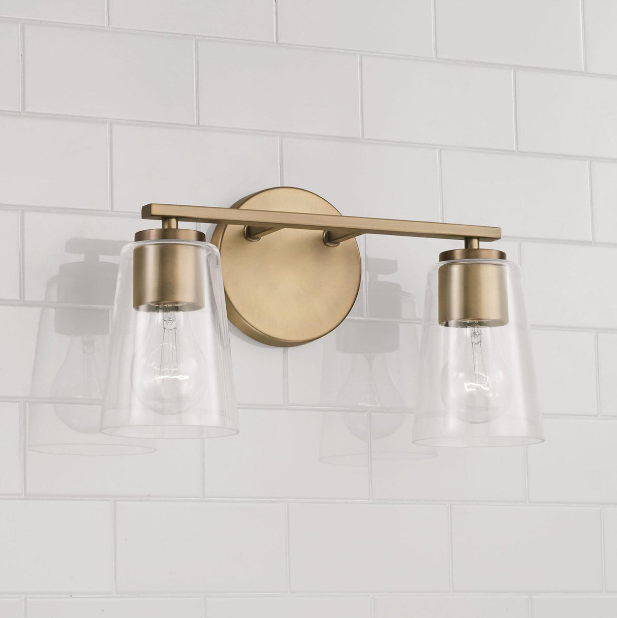 Capital Lighting 148621AD-537 Portman 2 Light Vanity Aged Brass