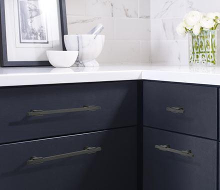 Amerock Cabinet Pull Matte Black/Matte Black 7-9/16 inch (192 mm) Center to Center Urbanite 1 Pack Drawer Pull Drawer Handle Cabinet Hardware