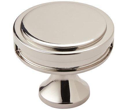 Amerock Cabinet Knob Polished Nickel 1-3/8 inch (35 mm) Diameter Oberon 1 Pack Drawer Knob Cabinet Hardware